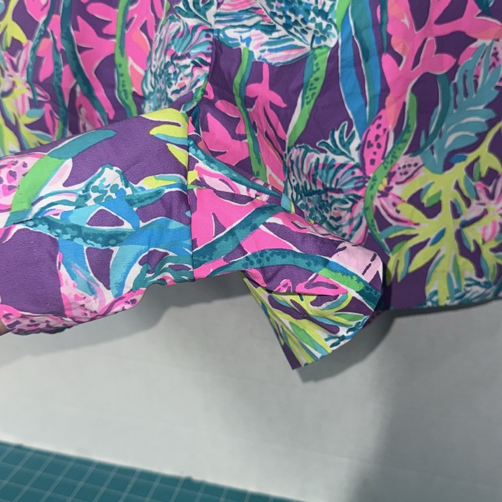 Lilly Pulitzer Floral Party All The Tide 4” Shorts Elastic Waist Pull On XL - Picture 5 of 11